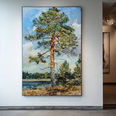 Pine Trees Oil Painting